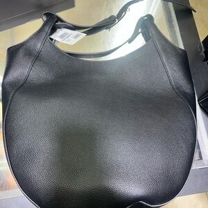 Longchamp Black Pebbled Leather Large Shoulder Bag